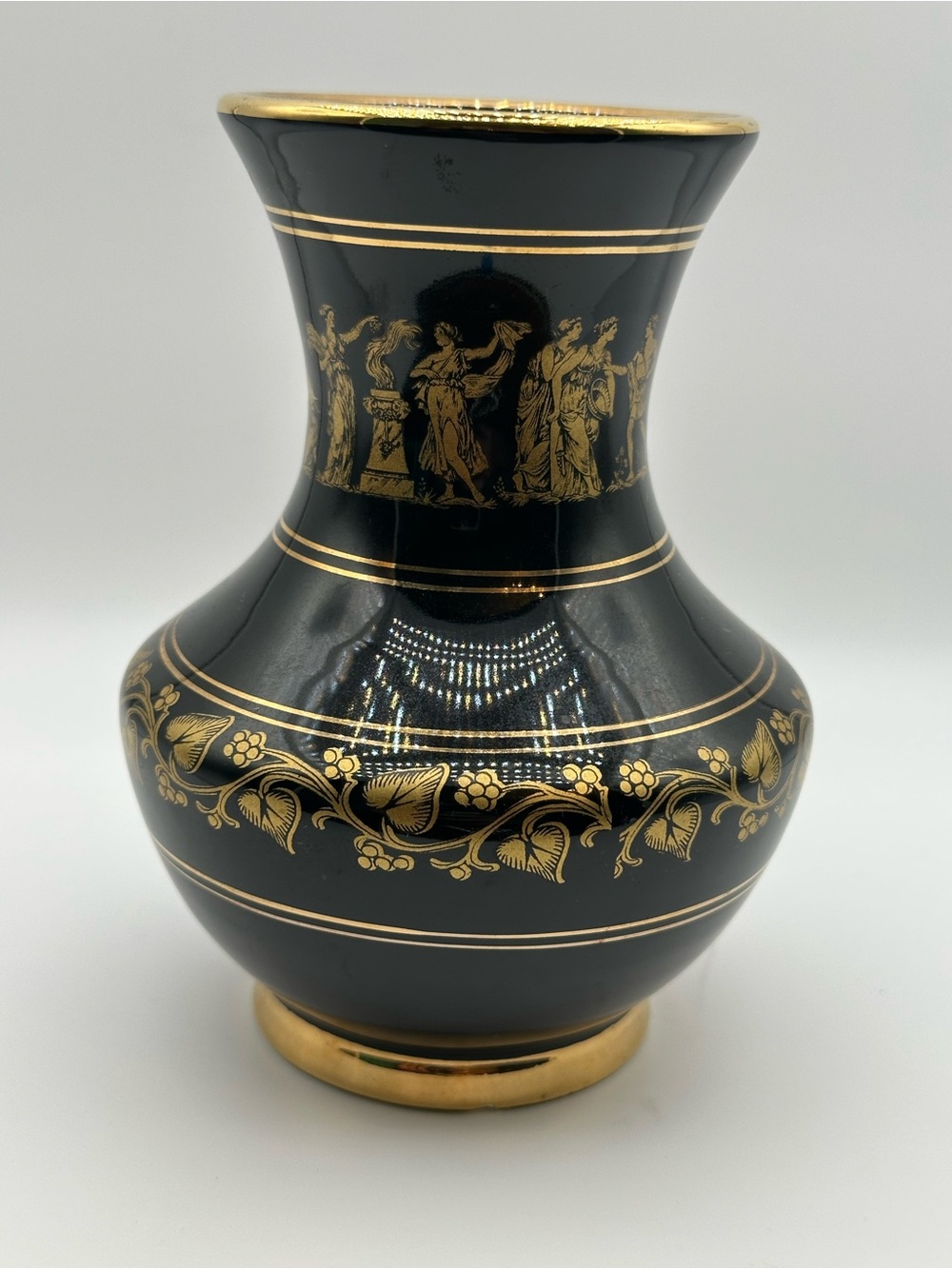 Vintage Greek SPARTHAS KERAMIK from Greece with decorative 24 K Gold detailing